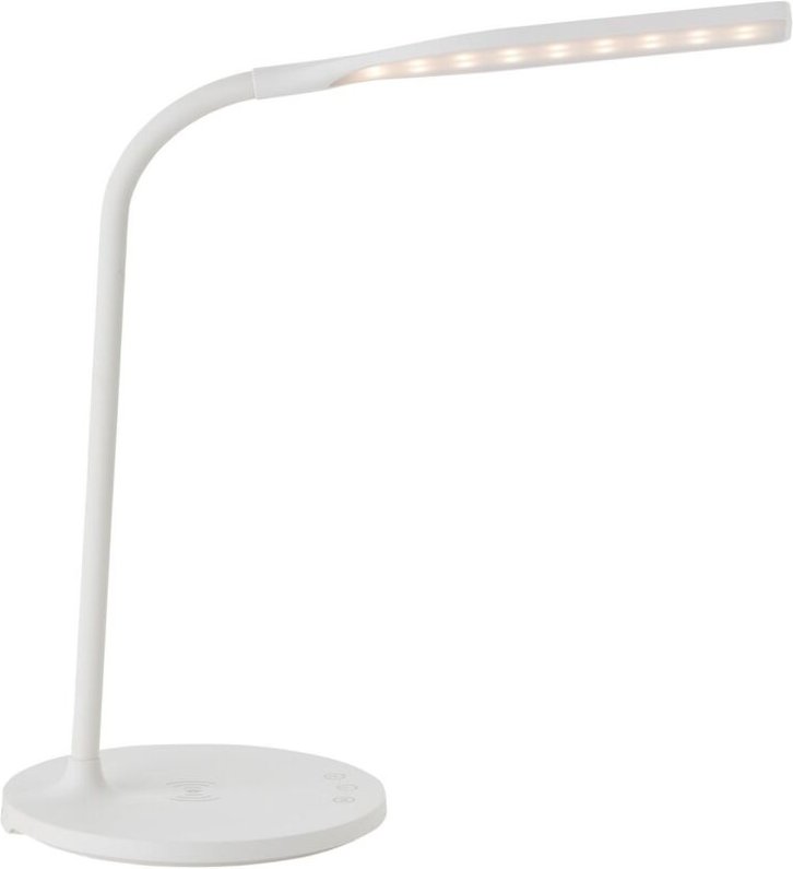 Lampe, Joni led Tischleuchte mit Induktionsladeschale weiß, 1x led integriert, 4.5W led integriert, (326lm, 3000-5400K),...