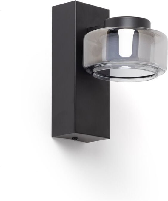 LED Wandleuchte 4W Badezimmer CCT Wählbar Metall und Glas Zisna Schwarz