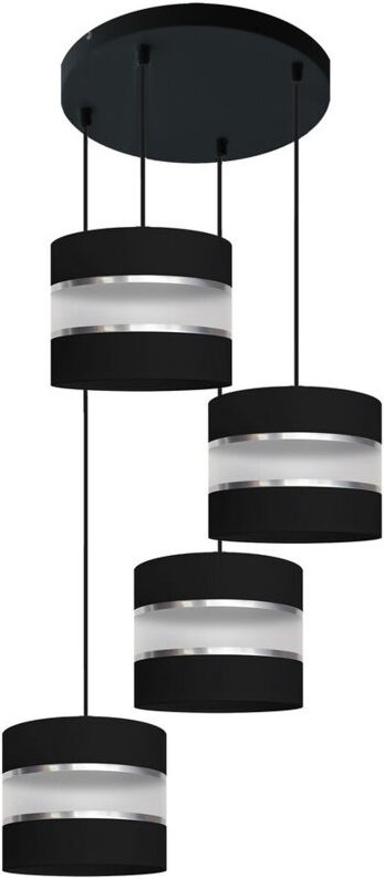 Helen Cluster Pendelleuchte Schwarz, Silber 35cm - Helam