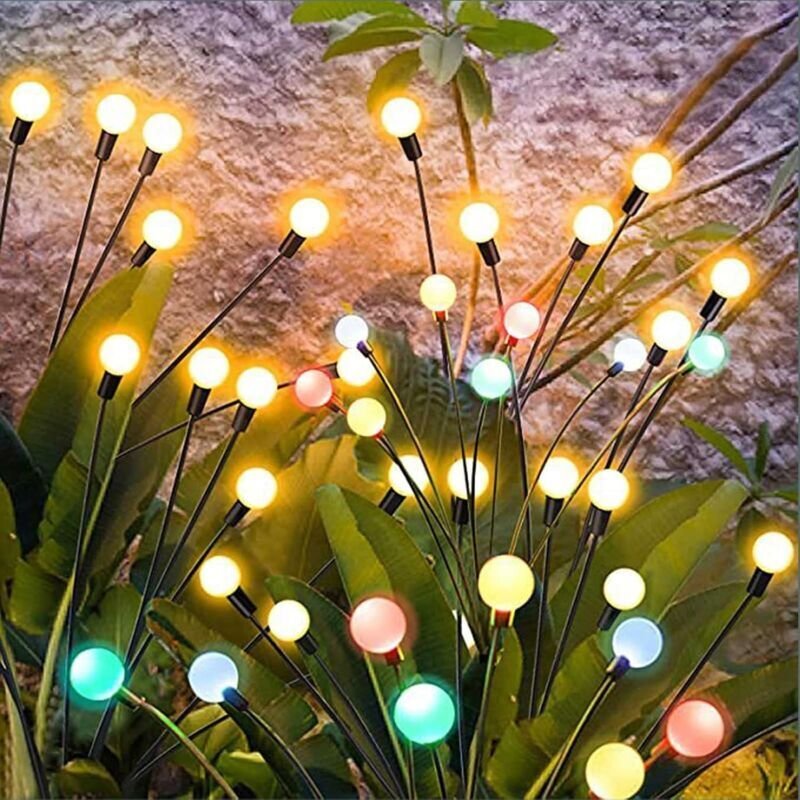 Solar-Gartenleuchten, 4 Stück, 10 LED-Solar-Glühwürmchenleuchten für Garten, Balkon, Solar-Gartenlampe