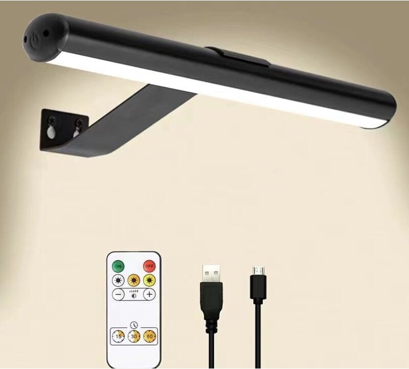 Kabellose Wandleuchte mit Bewegungsmelder, kabellose LED-Wandleuchte mit Fernbedienung, USB-aufladbar, magnetische Bildb...