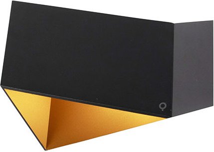 Design Wandleuchte Schwarz mit Goldener Innenseite - Fold