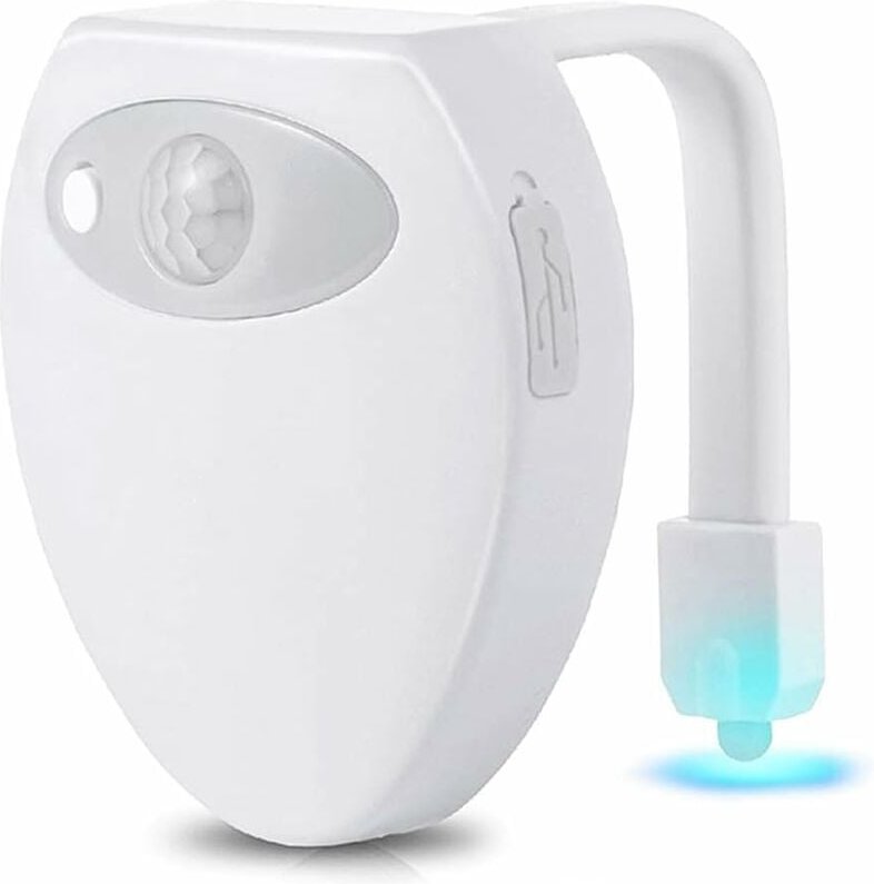 Wiederaufladbare LED-Toiletten-Nachtleuchte mit 8 Farben für Toiletten, Badezimmer, Schränke, Waschbecken, Hotels, Cafés