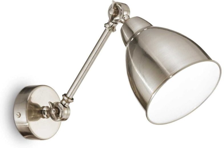 Ideal Lux Newton - Einstellbare 1-Licht-Innenwandleuchte Nickel, E27