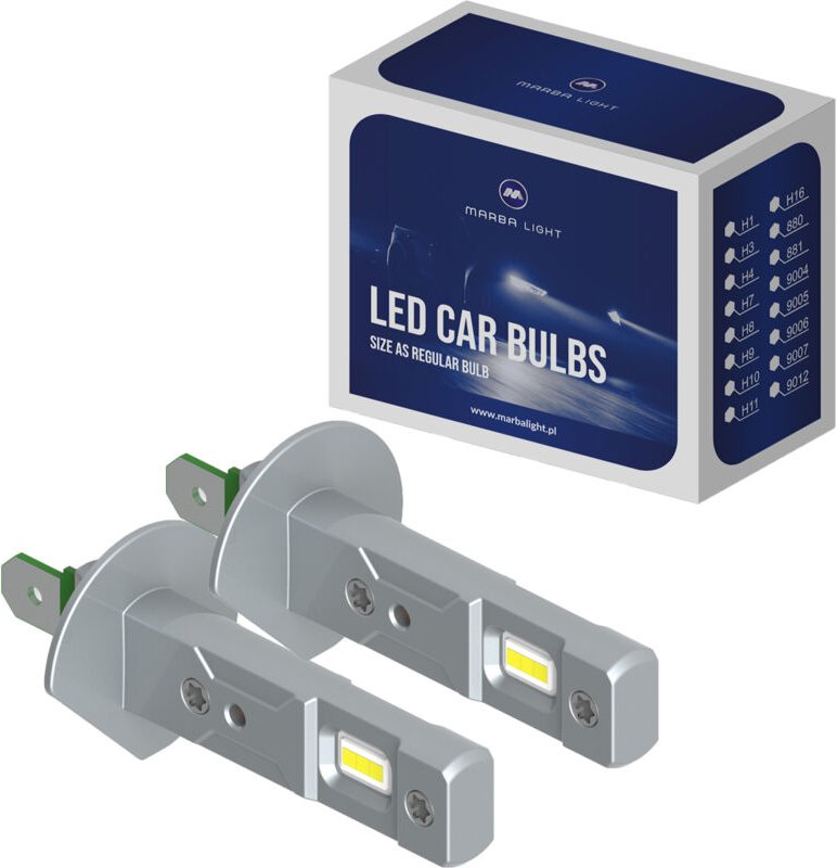 H1 LED-Lampen 1DO1 ORIGINALGRÖSSE HOHE EFFIZIENZ