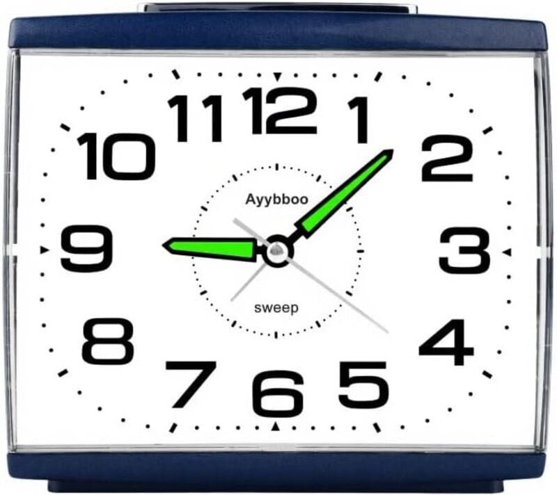 Wecker Analog Ohne Ticken,Seniorenwecker mit Schlummerfunktion,Nachtlicht,Lauter Alarm,Großes Zifferblatt Quarzwecker,We...