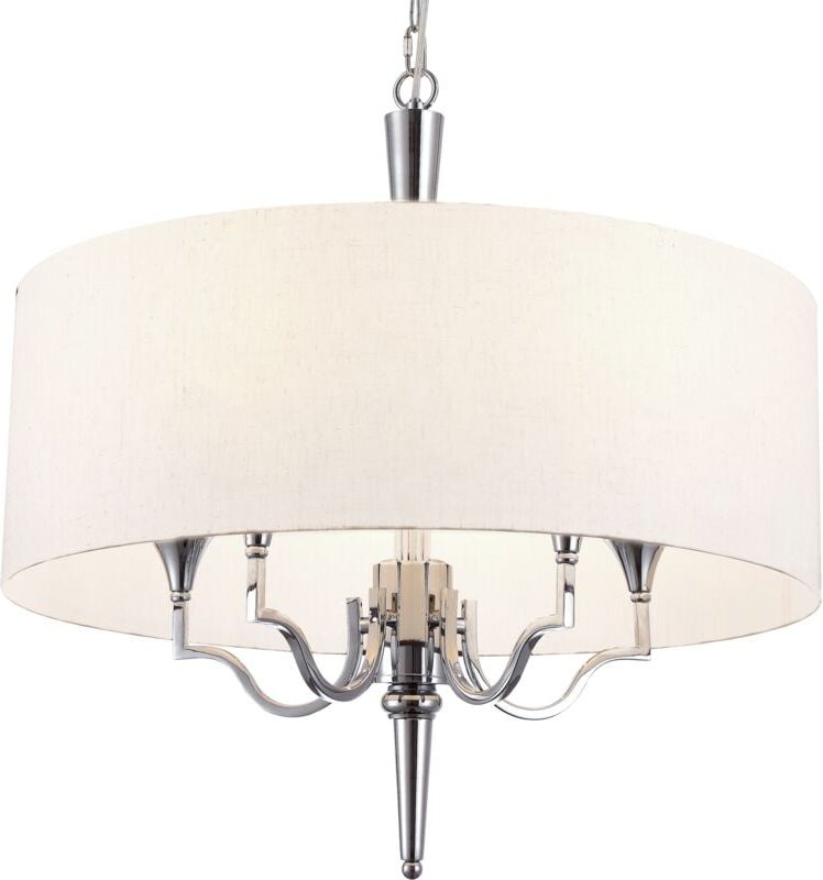 Cosmo Washington Zylindrische Hänge-Deckenleuchte mit 5 Leuchten, Nickel, E14