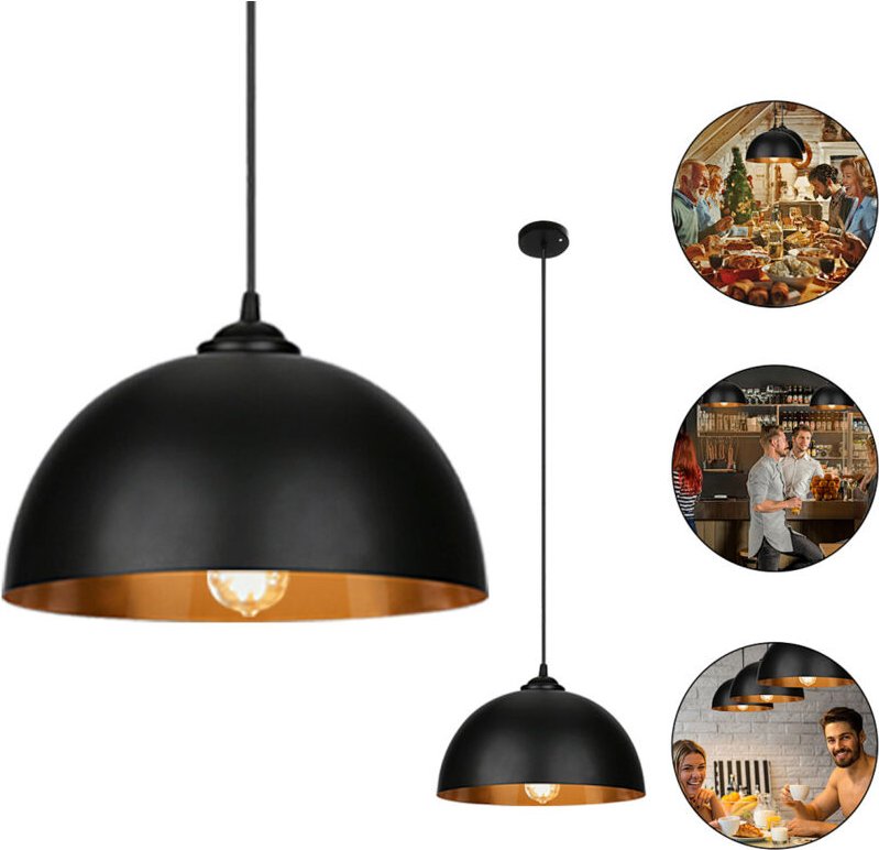 TolleTour Pendelleuchte,2x Retro Hängelleuchte Hängelampe aus Metall, Industrielle Vintage LED Pendellampe Hängelampe fü...