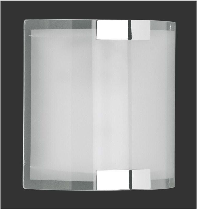 Chrom-Wandleuchte Divo und sandgestrahltes weißes Glas 20 x 20 cm Trio-Beleuchtung