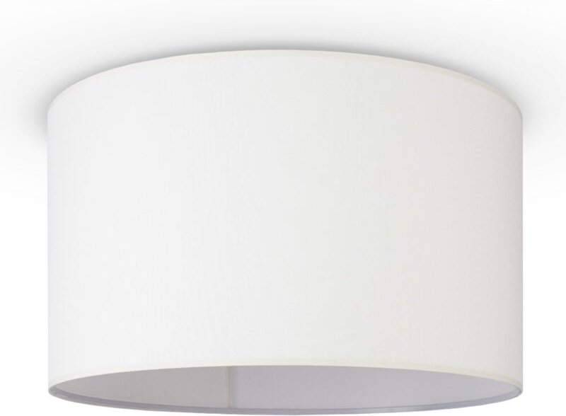 Pendellampe Wohnzimmer Deckenleuchte Stoff Lampenschirm Modern Einfarbig Rund Deckenleuchte - Weiß, Weiß (Ø45.5 cm) - Pa...