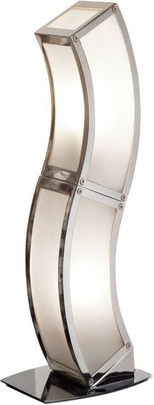 Inspired Mantra - Duna - E27 Tischlampe 2 Leuchte E27, Chrom poliert, weißes Acryl