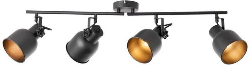 Brilliant - Lampe, Rolet Spotrohr 4flg sand schwarz, Metall, 4x D45, E14, 18W,Tropfenlampen (nicht enthalten)