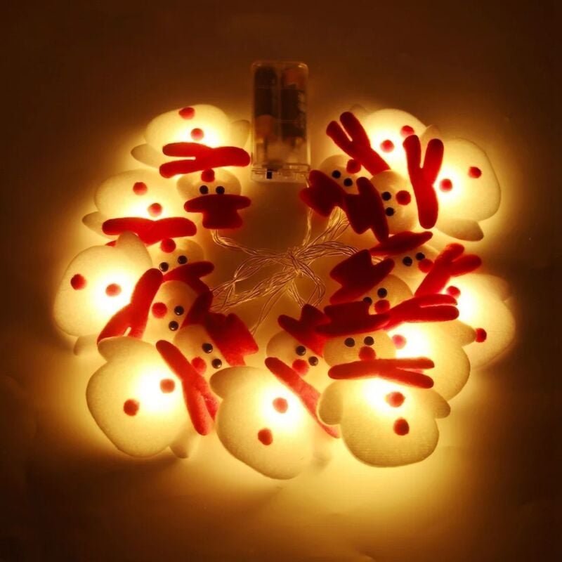 Weihnachts-Schneemann-Lichterkette, 1,5 m, 10 LEDs, Weihnachtsdekoration für Haus, Garten, Schlafzimmer sowie für den In...
