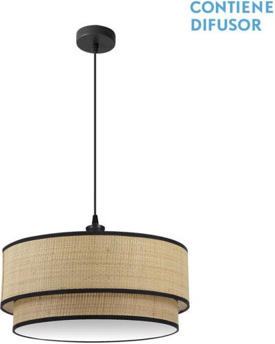 Fabrilamp akunadecor Roque Pendelleuchte 3 Lichter Natur/Schwarz Dimmbar