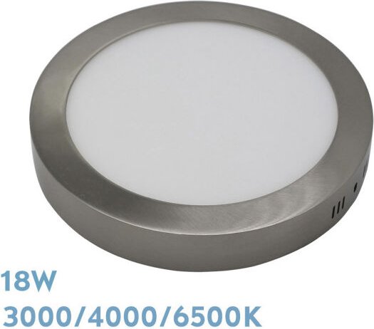 Fabrilamp - Anbaudownlight diorite 18w 3000k-4000k-6500k Nickel 1620lm 3,5x22x22 Cm