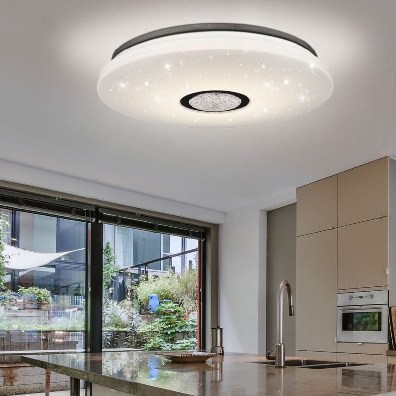 Schlafzimmerlampe Deckenlampe Wohnzimmer Deckenleuchte Sternenhimmel, dimmbar, weiß, 1x led 23W 1900Lm 3000K, DxH 59x10c...