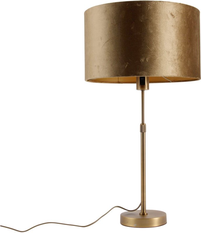 Tafellamp brons met velours kap brons 35cm - Parte
