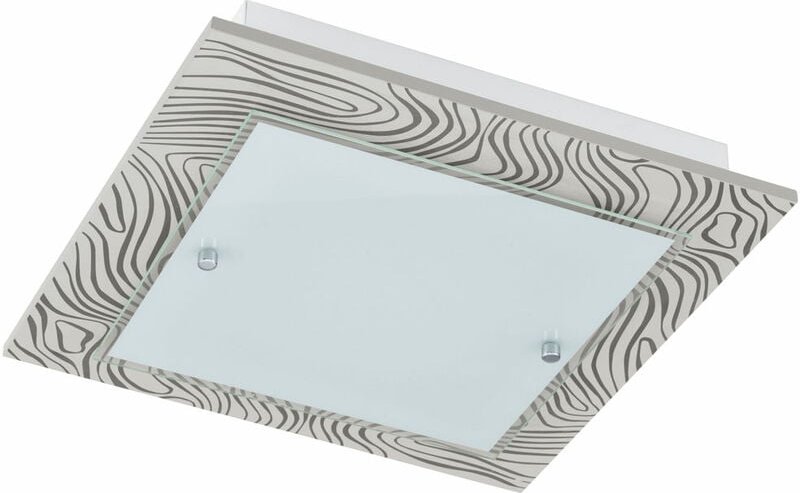 Wohnzimmerlampe Deckenlampe Deckenleuchte Esszimmerlampe Schlafzimmerleuchte, Glas Stahl gemustert weiß braun, led 24W 2...