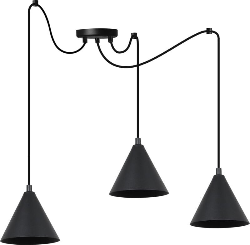 Soho Spider Hängelampe Schwarz 3-Pin 14cm E14