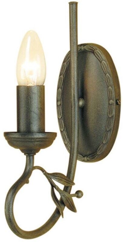 Olivia - 1 Licht Innenkerze Wandleuchte Schwarz, Gold, E14 - Elstead