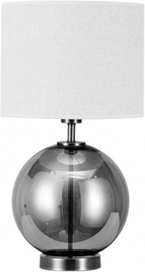 Akunadecor - Iroko Glas Tischlampe 1xe27 fume/chrome m/Hose weiß 56x30x30 cm