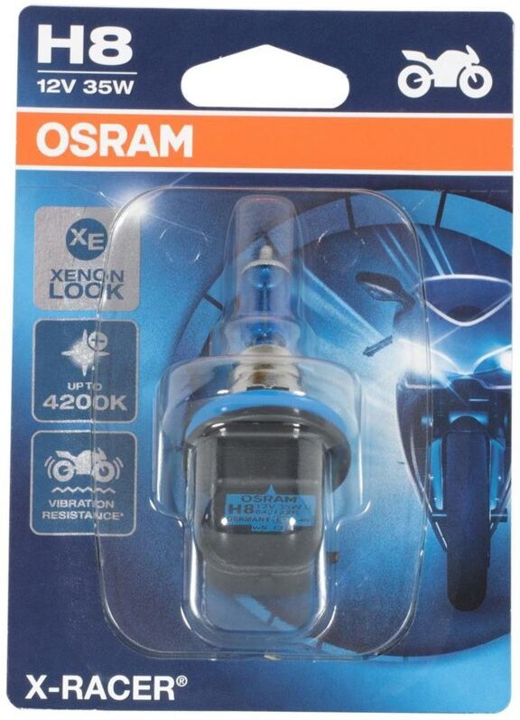 Osram 64212XR-01B X-RACER H8 Halogen Motorrad-Scheinwerferlampe, Einzelblister (1 Stück)