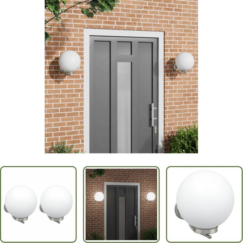 Wandbeleuchtung - Außenwandleuchte 2 pcs Silber 29 x 25 x 33 cm