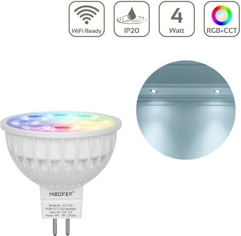 Thumbnail - MiBoxer RGB+CCT LED Spot 4W MR16 WiFi ready FUT104