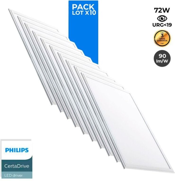 10er-Pack LED-Einbaupanels slim 120x60 cm - philips Treiber -