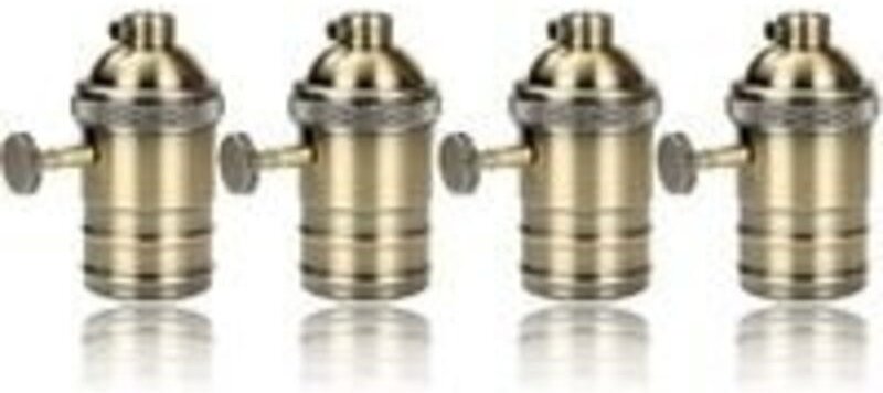 E27-Lampenfassung, Retro-Pendelleuchte, massiver Keramikadapter, 4-teilige Vintage-Messingfassung