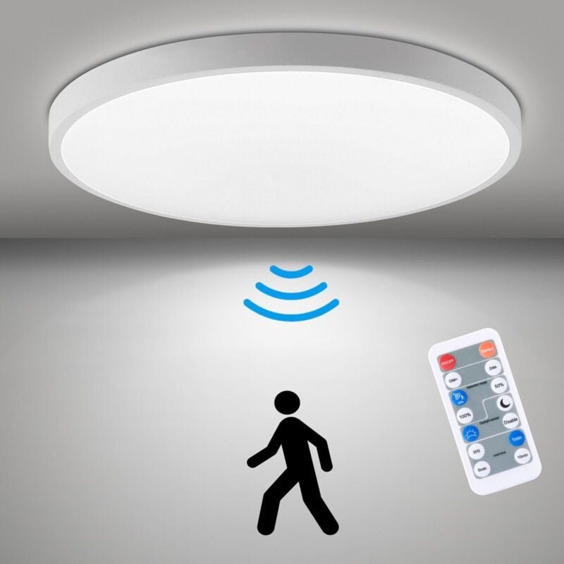 Led Deckenleuchte Rund Weiß Panel mit Bewegungsmelder 4000K