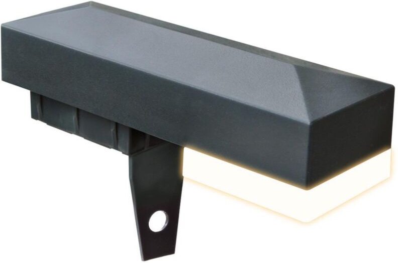 Thumbnail - Zaunleuchte / LED Leuchte für Zaunpfosten 60x40mm - Farbe: anthrazitgrau - Leuchtmittel: Warmweiß 3000K