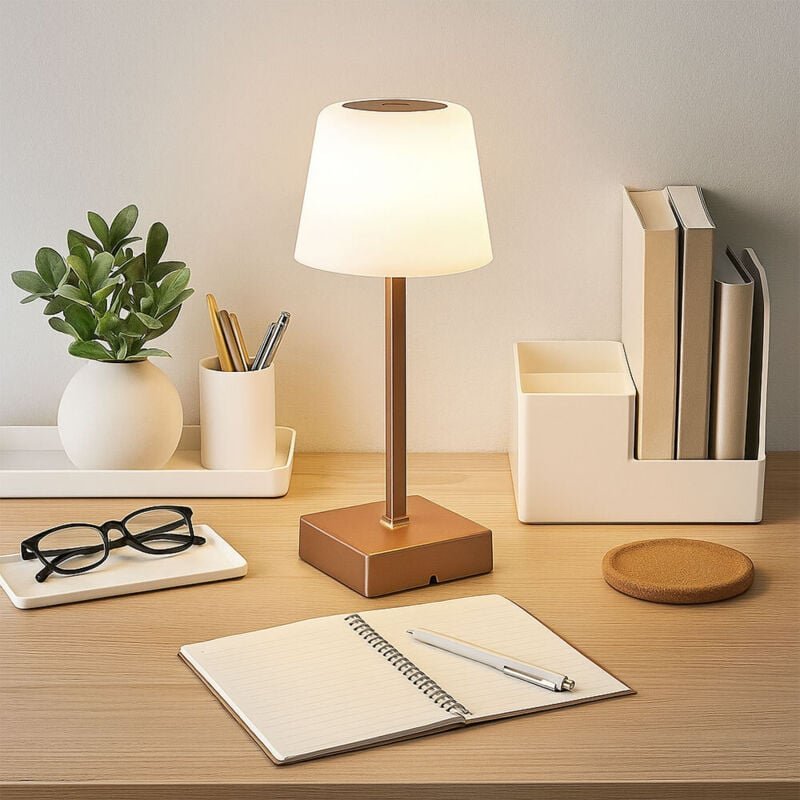 Globo - Tischlampe Nachttischlampe Wohnzimmerlampe champagner Touchdimmer led 25,5 cm