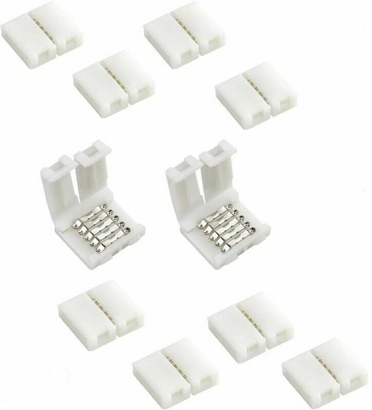 Jalleria - 10 Stück 5-poliger RGBW-LED-Streifen-Anschluss, 10 mm breit, lötfreier LED-Streifen-Anschluss für smd 5050 rg...