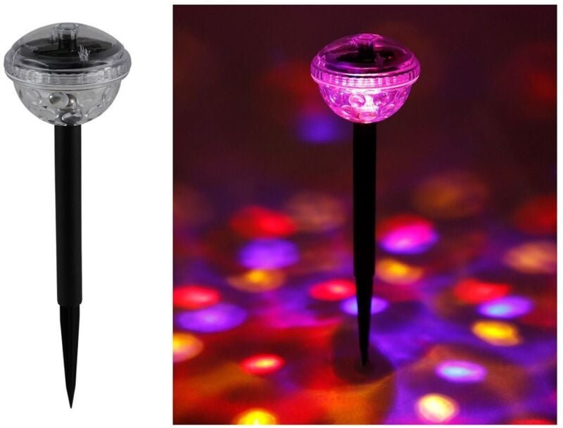 Solar-Partylicht mit 4 bunten LEDs Partyleuchte Discokugel Partylampe Gartendeko