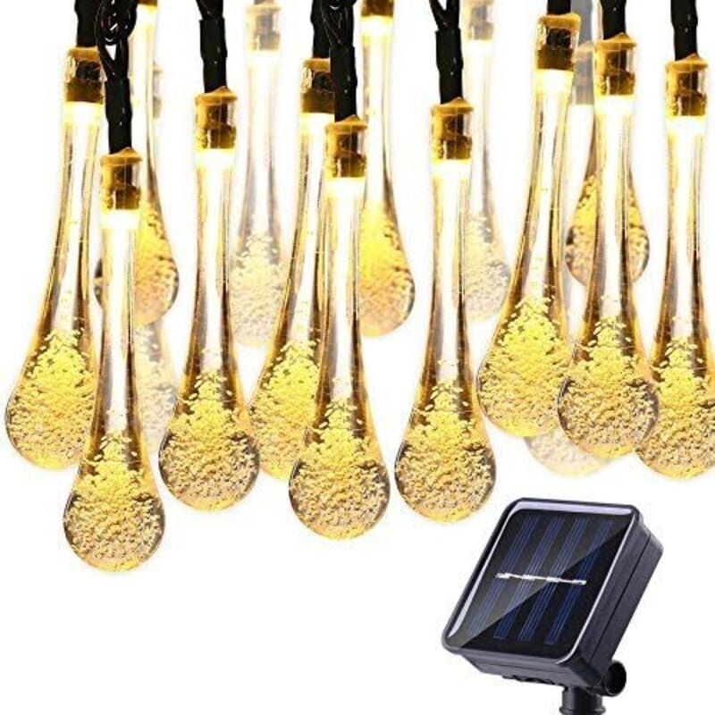 Solar-Lichterkette für den Außenbereich, wasserdichte Solarlampe, Wassertropfen-Lichterkette, 5 Meter, 20 LED-Solarleuch...