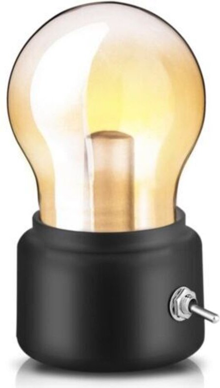 Retro Nachttischlampe Glühbirne, USB wiederaufladbare LED Nachtlicht Mini Nachttischlampe stilvolle Schreibtischlampe fü...