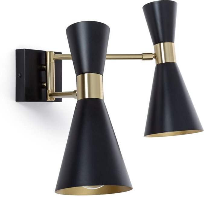 Ledkia - Wandleuchte Ausrichtbar Metall 2 Strahler Jigger Schwarz