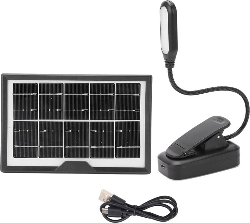 Klemmbare Buchlampe, 5V Solar-Klemmlampe mit flachem Sockel für den Heimgebrauch