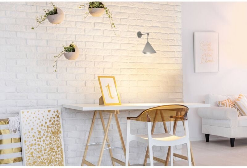 Wandleuchte Sezze, Material Metall-Applikation, Grau 63