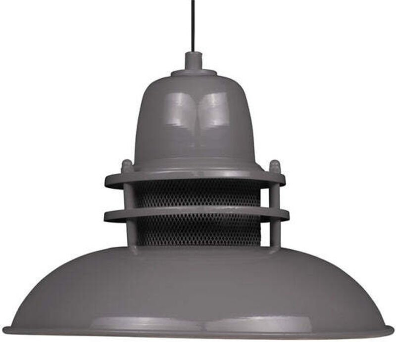 Fener Industrielle Pendelleuchte aus Grau Metall handbemalt – Vintage Kronleuchter E27 Ø34 cm für Wohnzimmer, Schlafzimm...