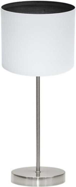 Fabrilamp - Tischleuchte tatiana 1xe14 nickel/weiß-schwarz-mad.black 42x17x17 cm