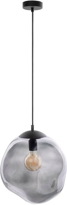 TK Sol 35cm Globe Pendelleuchte Deckenleuchte Schwarz, Graphitglas 1xE27