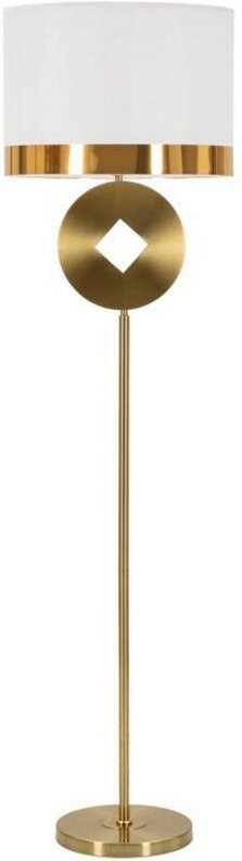 Dmora - Stehlampe Bore, Bodenlicht, Lampe, Stehleuchte, 40x40 h151 cm, Weiß und Gold