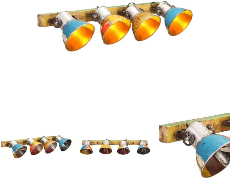 The Living Store Wandleuchte Industrie-Stil Mehrfarbig 90x25 cm E27 - Lampen