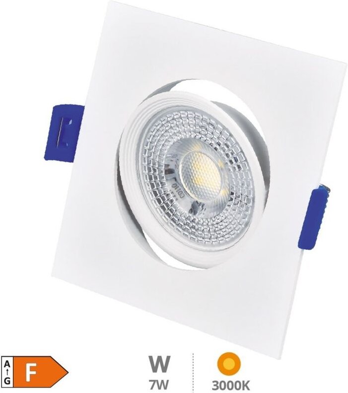 Cumbo 7W 3000K Weiß LED Einbaustrahler Quadratisch Kippring