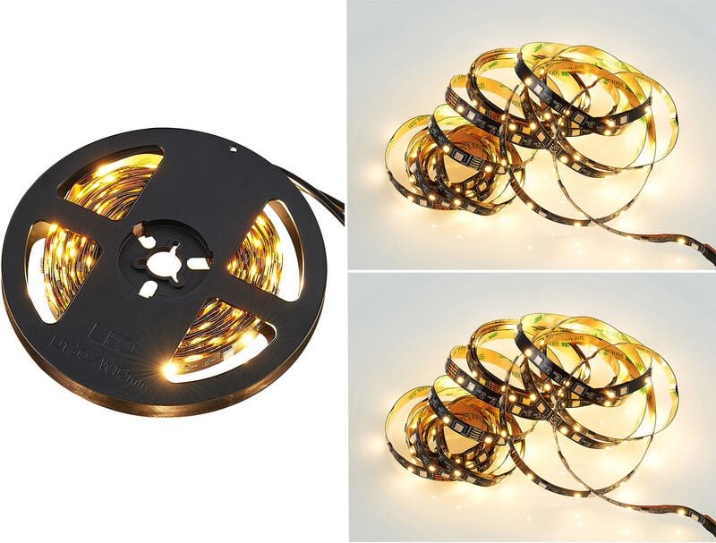 Meinewunschleuchte - 2er Set led Streifen mit Fernbedienung, rgb Farbwechsel & Dimmer - 5 Meter