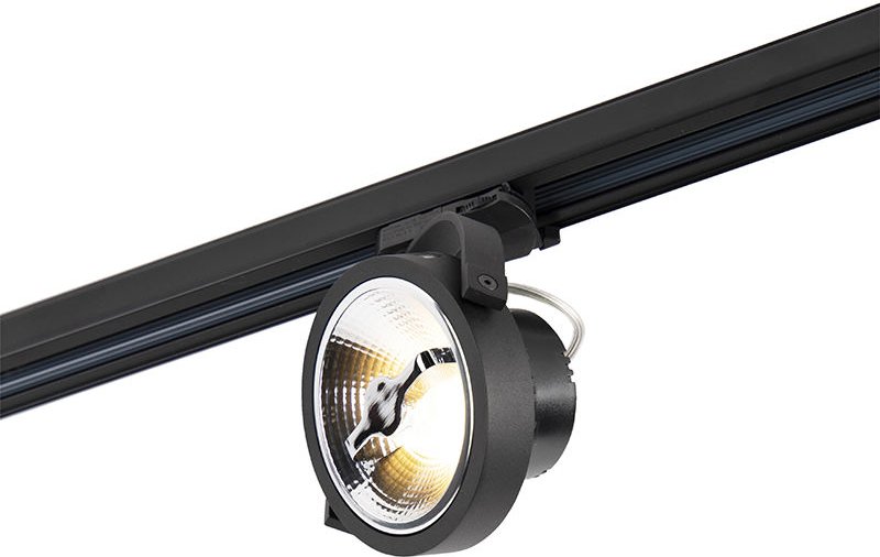 Schwarzer Schienenstrahler für 3-Phasen-Schiene GU10 111cm - 3-Phasen-Experte