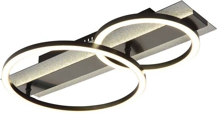 Thumbnail - Deckenleuchte Deckenlampe Wohnzimmerlampe schwarz matt LED Backlight L 48,2 cm