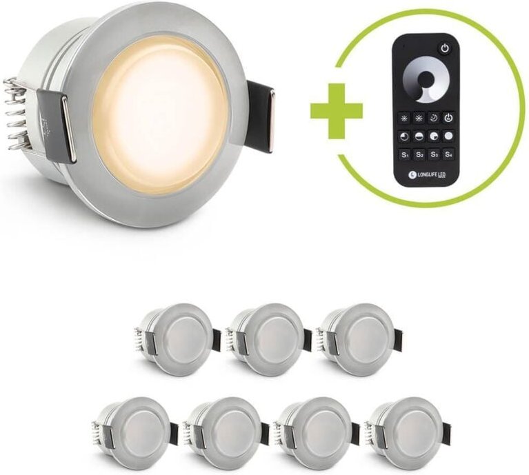 Einbaustrahler Mini Genova 3W 2700K IP65 - Farbe: acryl - Anzahl: 8x